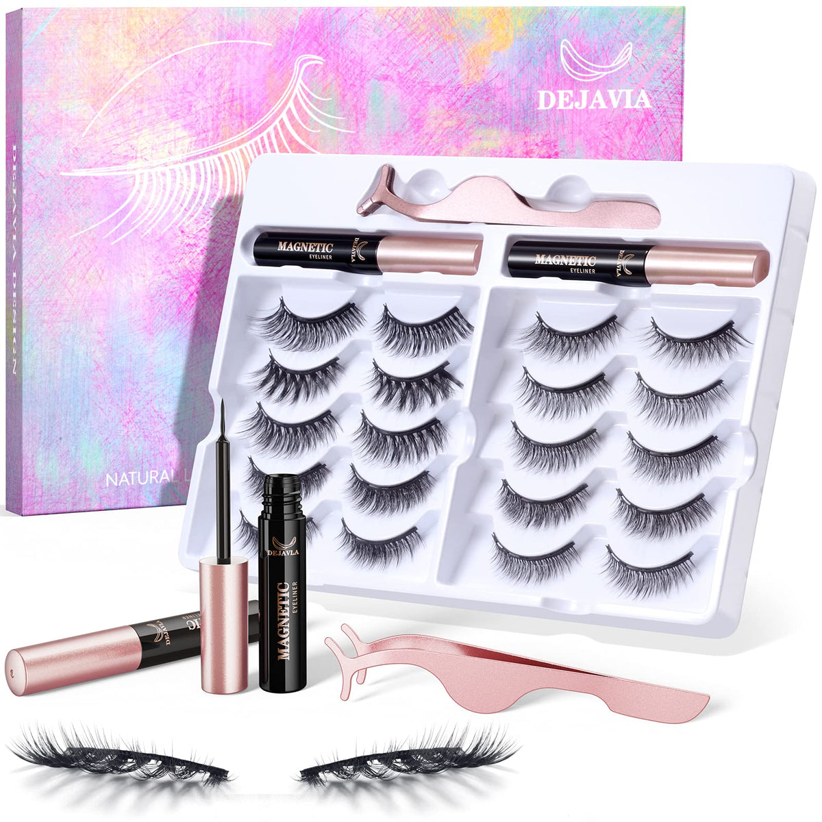 DEJAVIA front packaging showing full 10-pair kit and tools for convenience