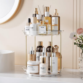Delamu next to perfume bottles showing scale and storage capacity