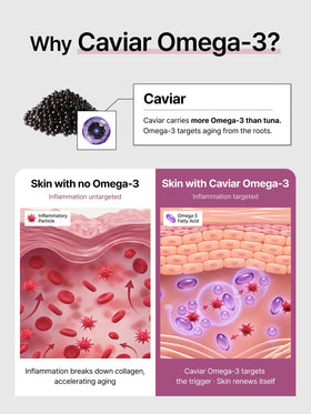 Delere ingredients shot of caviar and collagen bottle emphasizing potent active delivery
