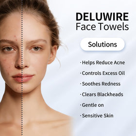 Deluwire dual-sided detail highlights smooth and textured surfaces for makeup removal