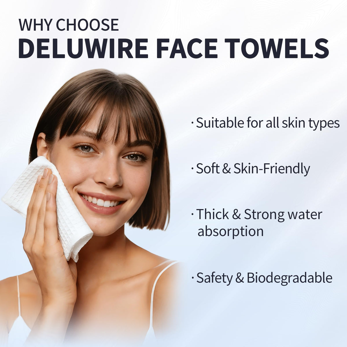 Deluwire plant fiber icon shows biodegradable materials and lower environmental impact