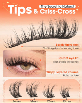 Delyneph side view highlighting the C curl profile to lift and open the eye