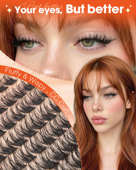 Delyneph close-up of wispy cluster fibers showing natural texture and blended finish benefit