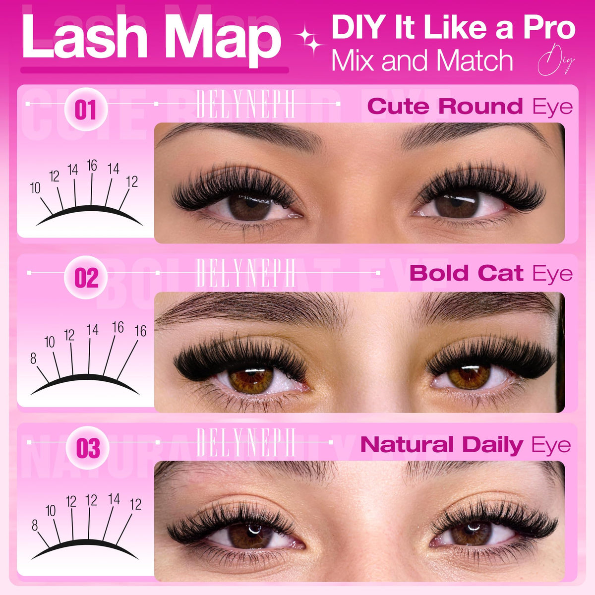 Model wearing Delyneph lashes evening glam showing dramatic fullness and lifted curl