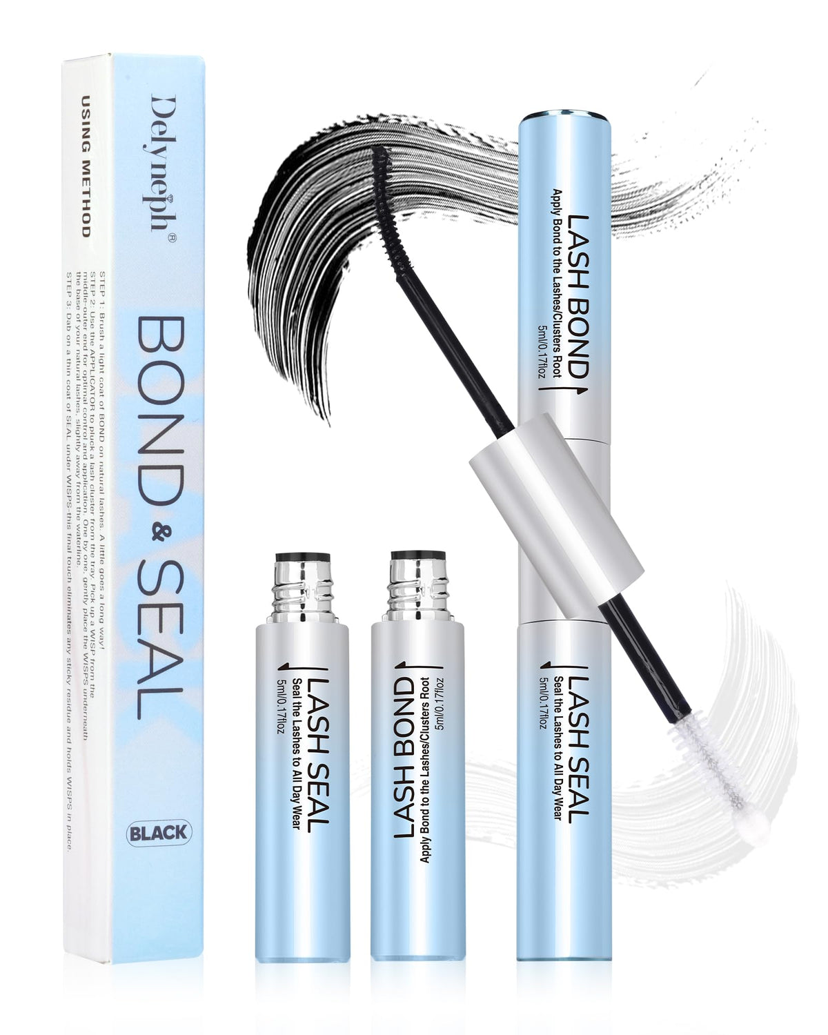 Delyneph front packaging showing both 5ml Bond and Lock bottles and benefits