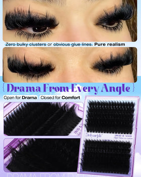 Delyneph mixed 14–24mm clusters arranged to show length range and styling options