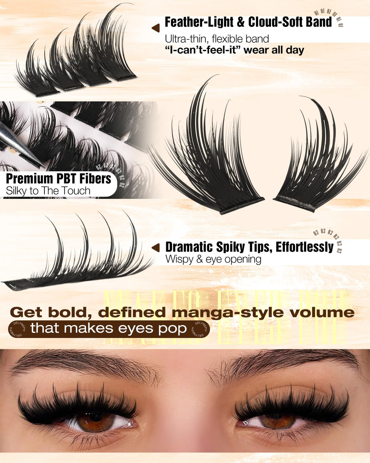 Delyneph side profile showing length and layered dimension benefit