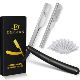 DEMAXA front view of razor and blades showing professional kit benefit