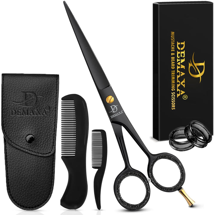 DEMAXA front view of scissors and combs showing full kit benefit