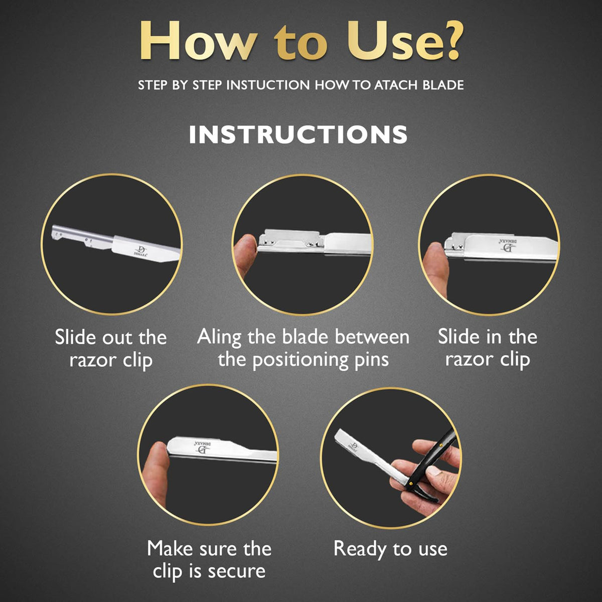 DEMAXA razor in use shaping beard for accurate line-ups