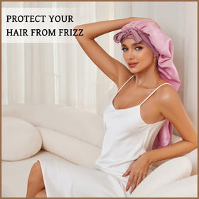 DEMAZALO adjustable drawstring detail secures bonnet all night
