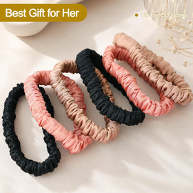 DEMAZALO gift box presentation with silk scrunchies, ready-for-gifting appeal