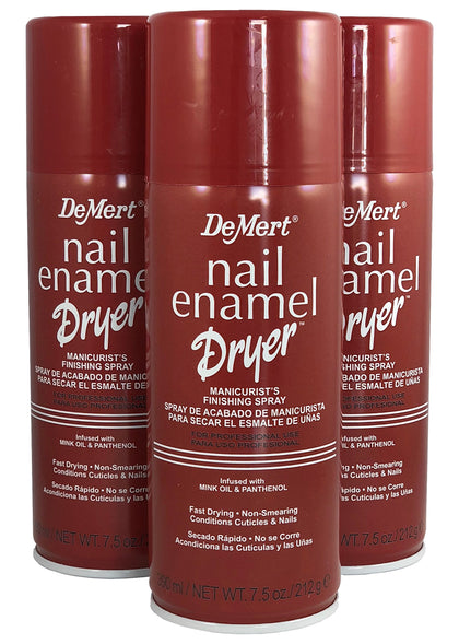 Demert front packaging showing three 7.5 oz cans and clear labeling for fast drying