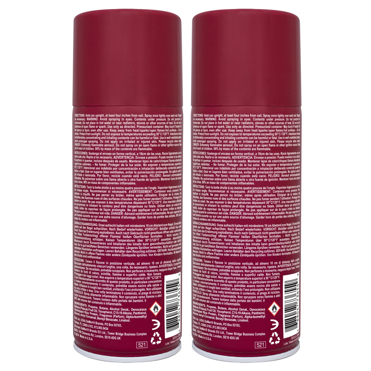 Demert spray in use over painted nails demonstrating quick-dry benefit and smooth finish