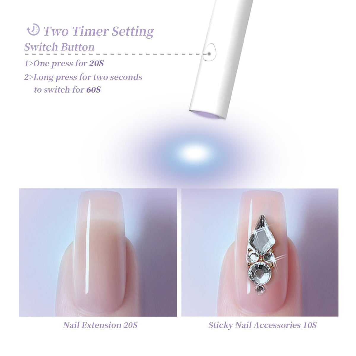 Denabuty foldable stand adjusted to angle for comfortable nail access