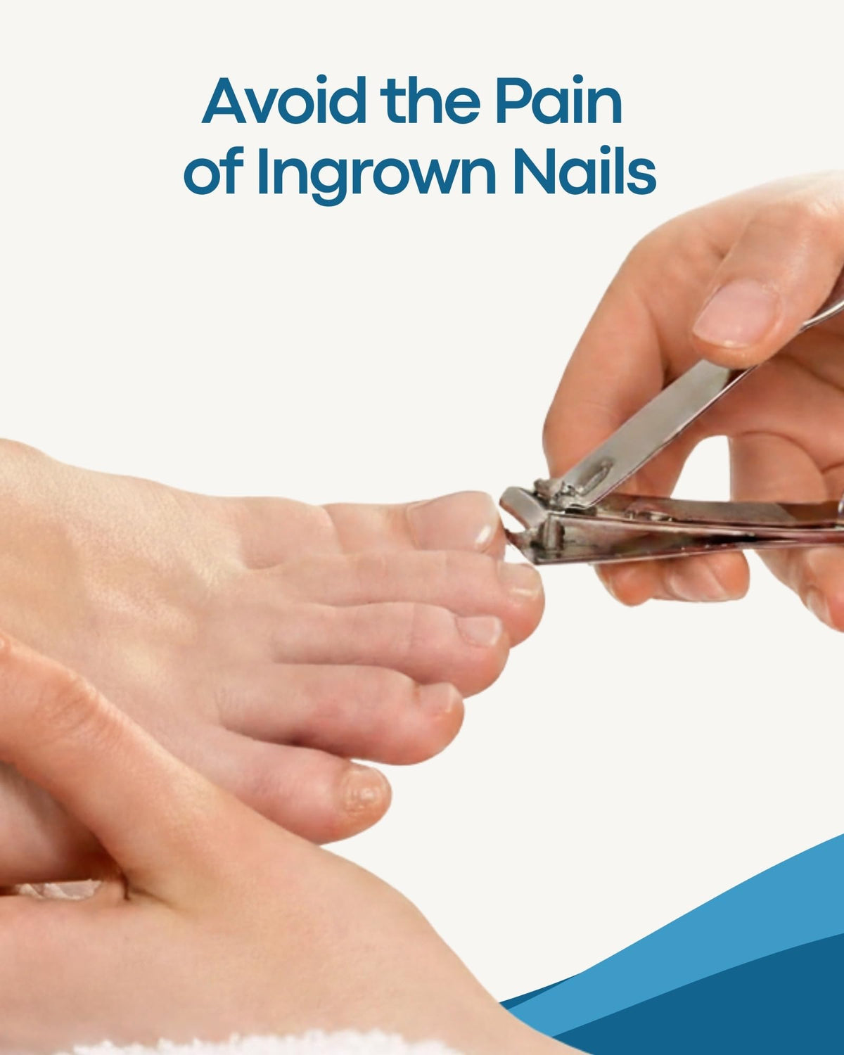 Denco clipping toenail in use enabling controlled, safe trimming