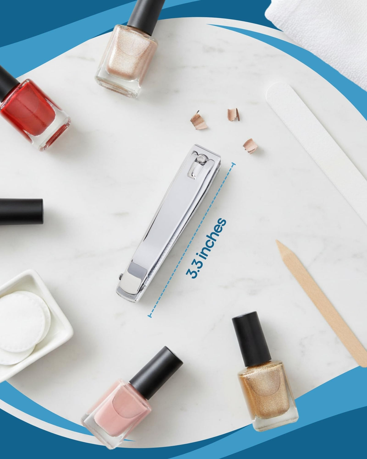 Denco clipper next to coin showing compact size and portability