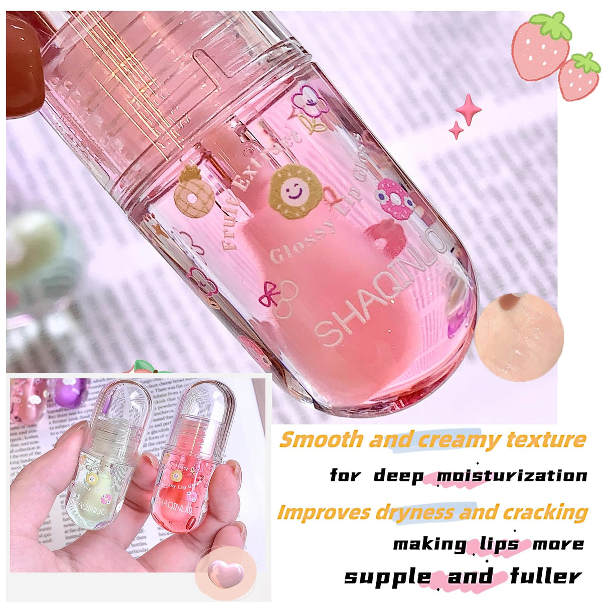 DENESTUP applicator close-up showing smooth wand for precise gloss application