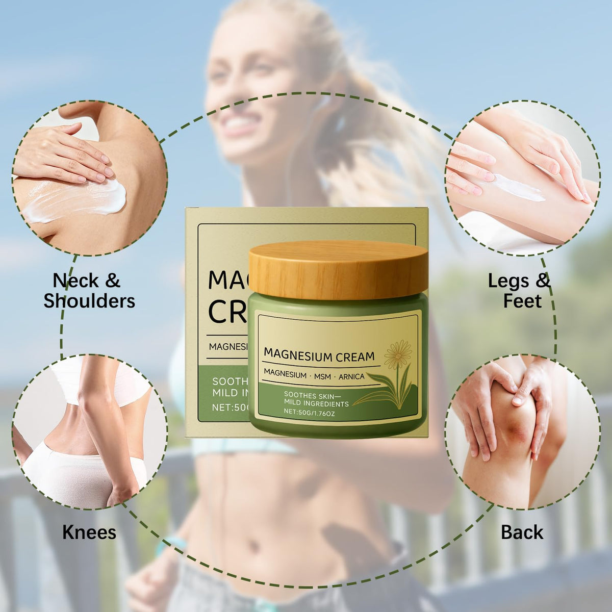 Denir Bonee being applied on leg demonstrating targeted daily care