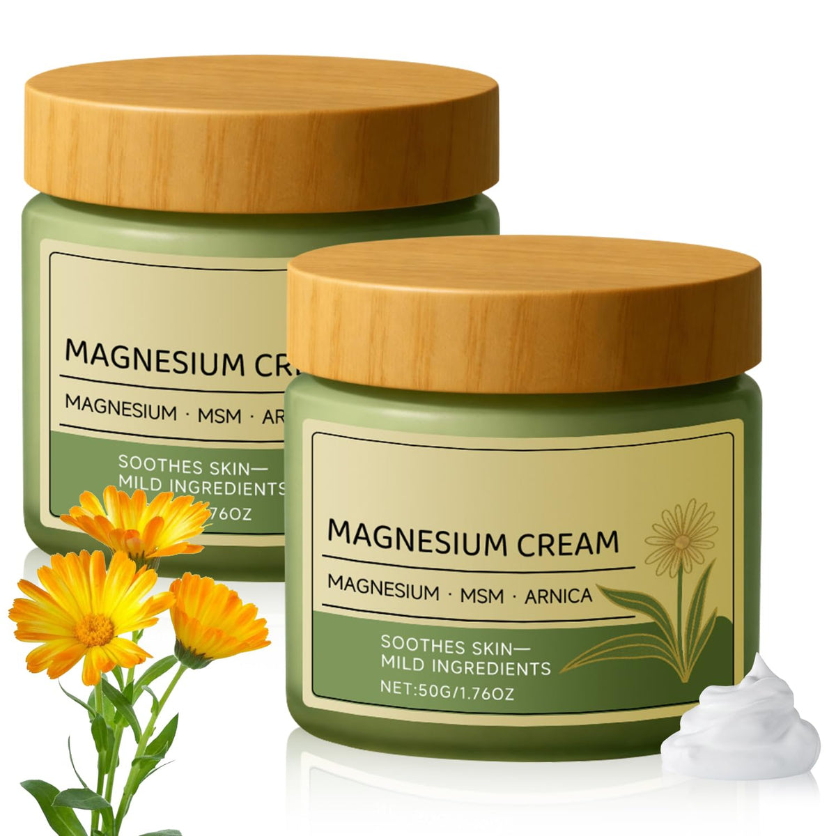 Denir Bonee front packaging showing two 50g jars and calming benefits