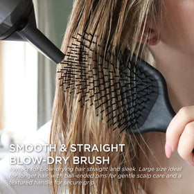 Denman air-cushioned pad detail for gentle scalp contact