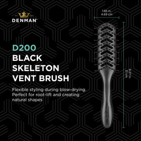 Denman curved head detail illustrating shape for natural lift and shaping