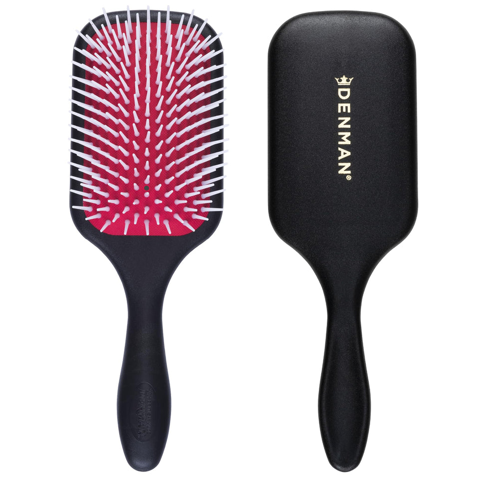 Denman D38 front paddle brush showing full face and pins for smooth detangling