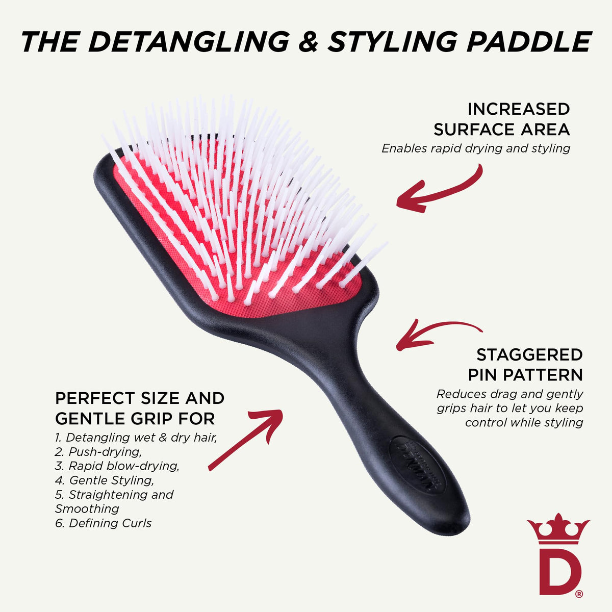 Denman used on wet hair detangling knots with minimal pulling benefit