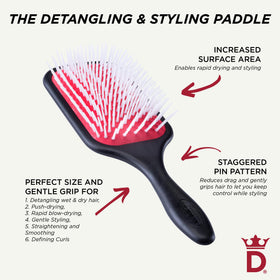Denman used on wet hair detangling knots with minimal pulling benefit