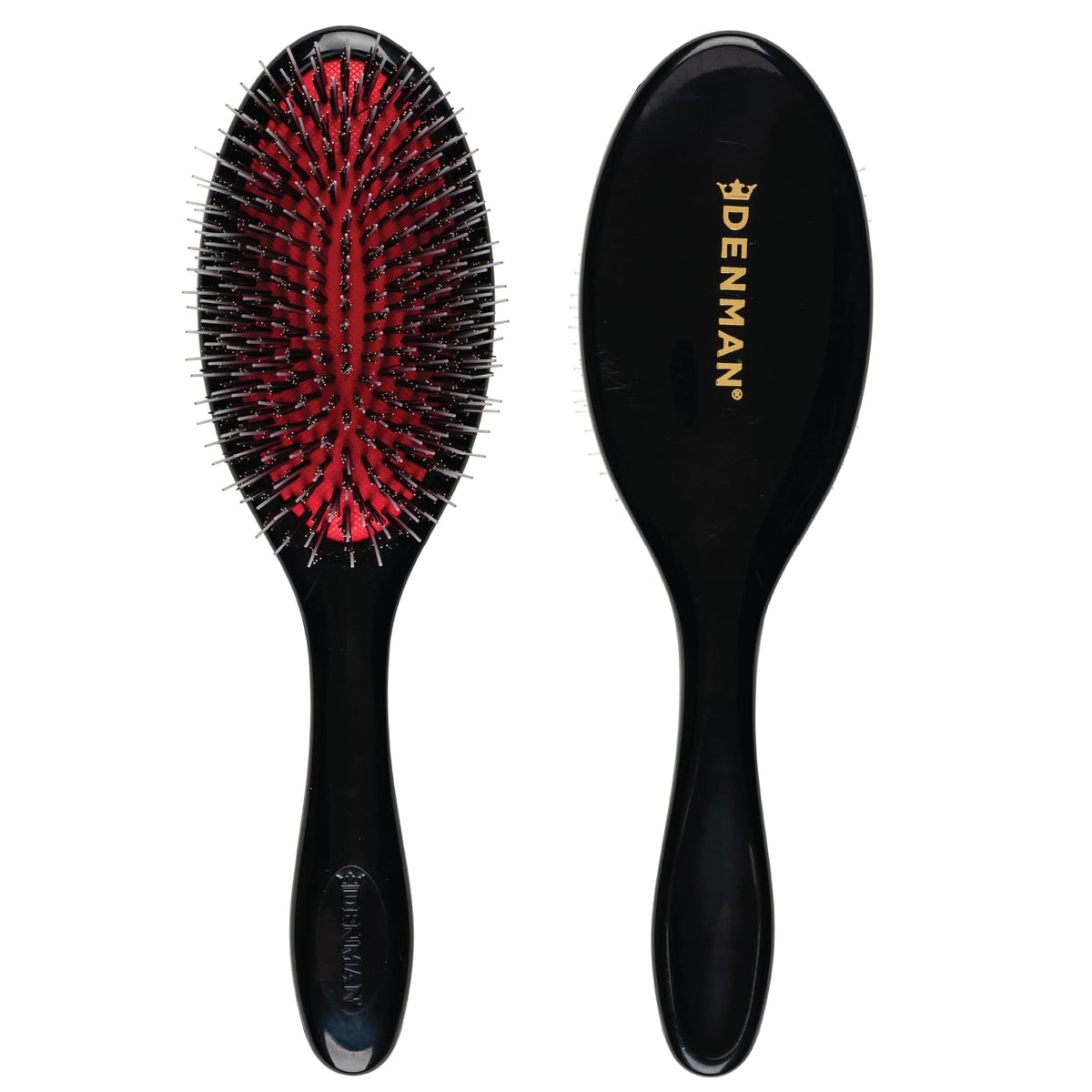 Denman D81M front view showing bristle mix and cushioned pad for smooth results