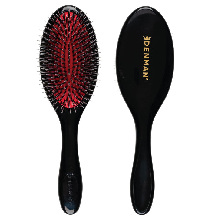 Denman D81M front view showing bristle mix and cushioned pad for smooth results