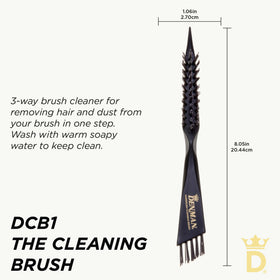 Denman DBC1 close-up of stiff bristles removing embedded hair efficiently