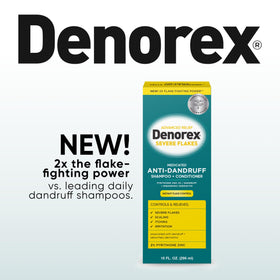 Denorex back label close-up showing ingredients and usage directions