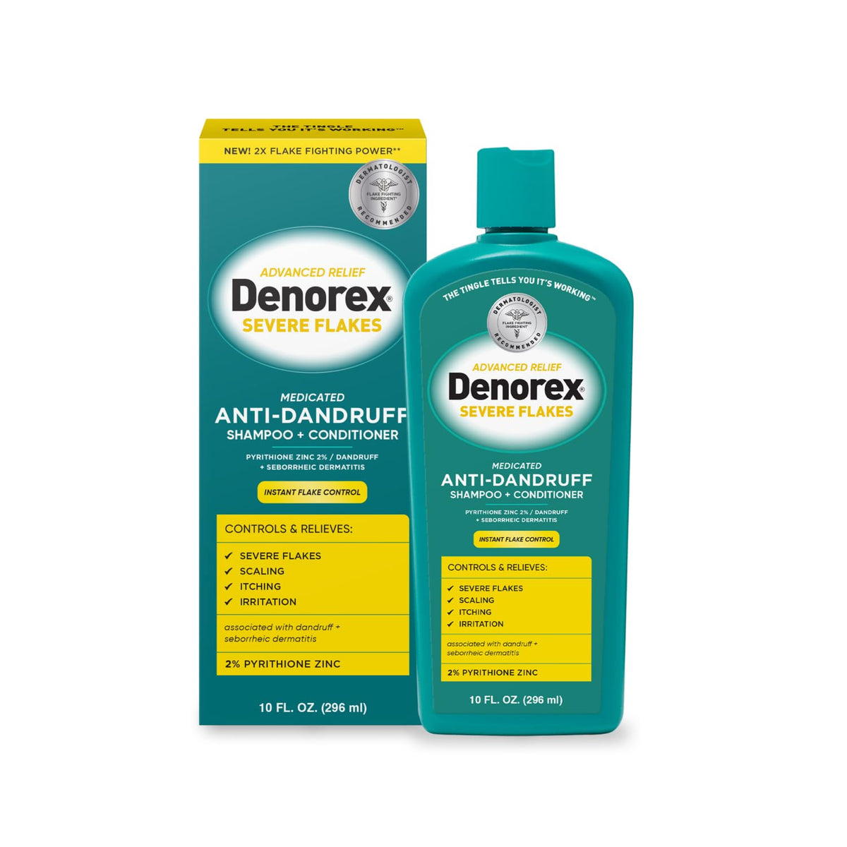 Denorex front bottle showing label and relief benefits