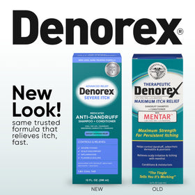 Denorex back label with directions and ingredient list for safety
