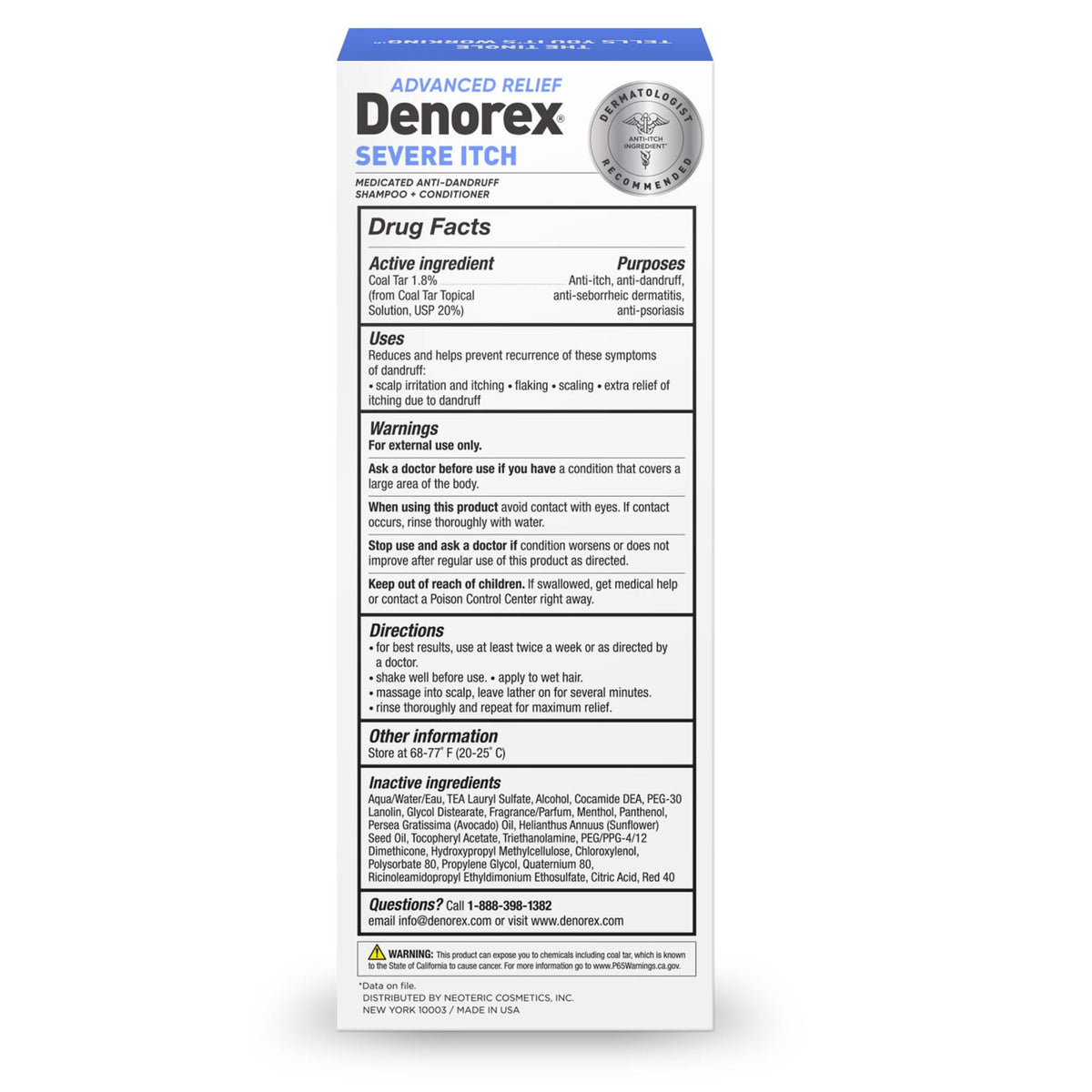 Denorex conditioned hair after use highlighting softer manageable hair