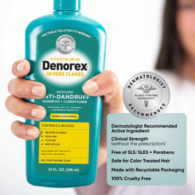 Tea tree oil and leaves with Denorex representing soothing ingredient