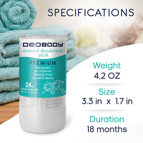 DEOBODY applying stone to underarm demonstrating gentle odor control use