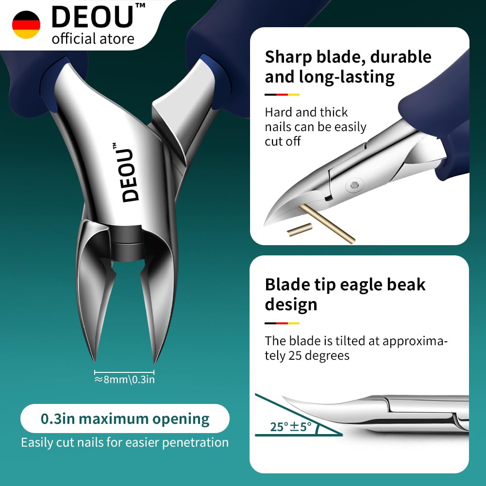 DEOU handle detail showing ergonomic grip for comfort and control