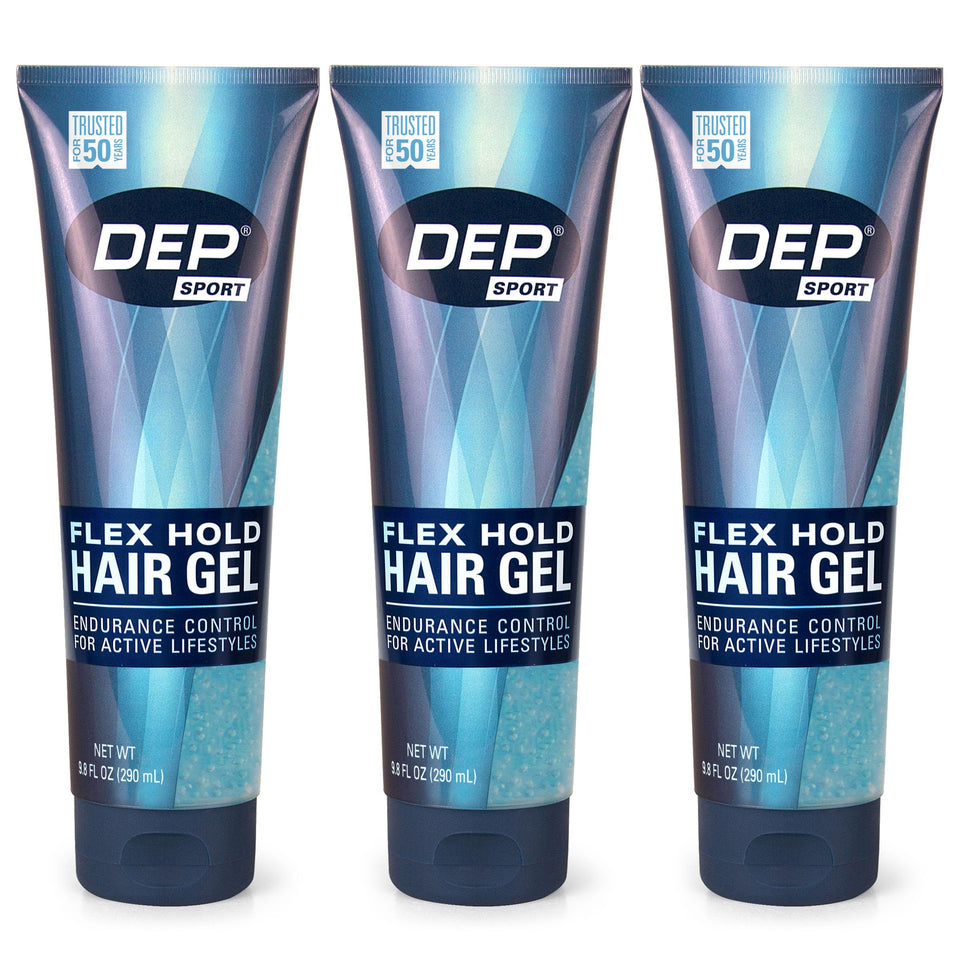 Dep front packaging showing three 9.8 oz jars and bold branding for reliable hold