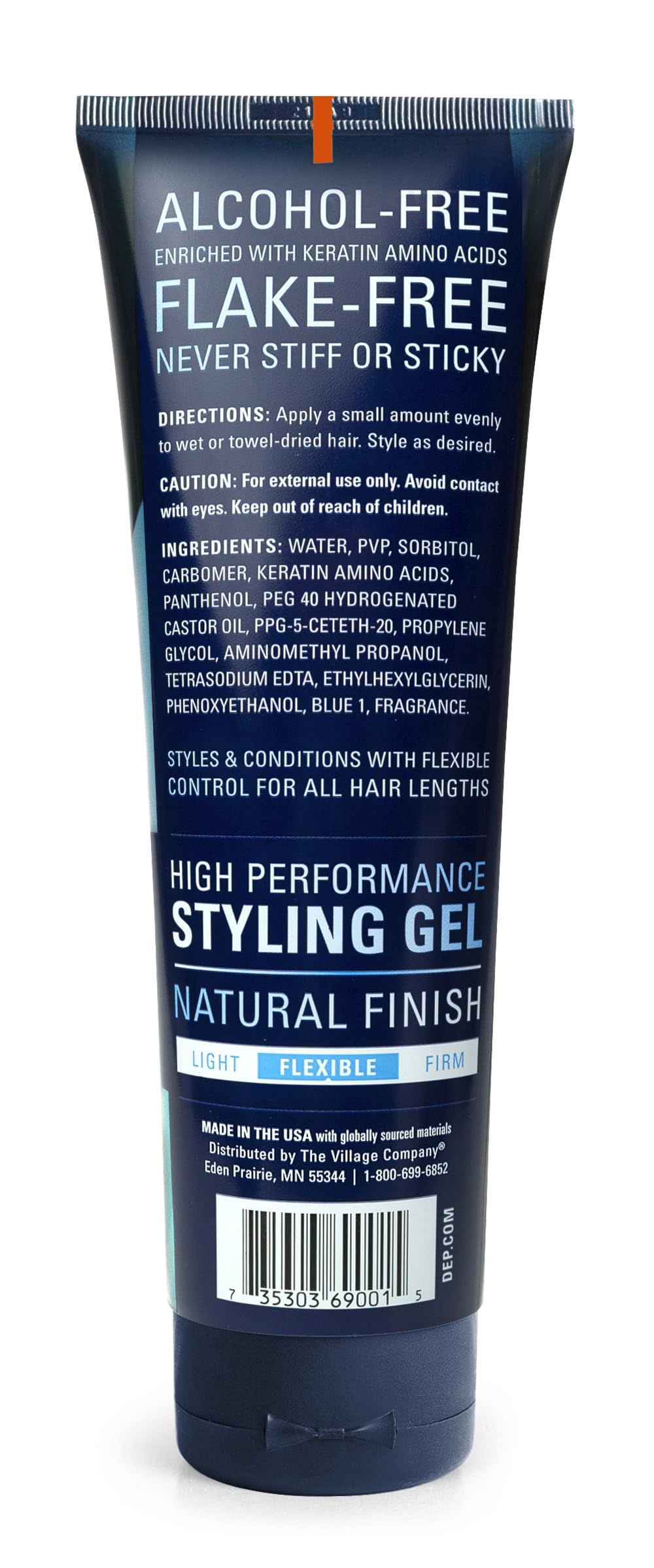Dep gel texture on fingertip displaying smooth alcohol-free consistency and easy application