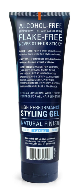 Dep gel texture on fingertip displaying smooth alcohol-free consistency and easy application