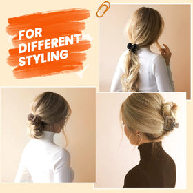 DEPOKA four neutral colored clips laid flat matching hair tones and outfits