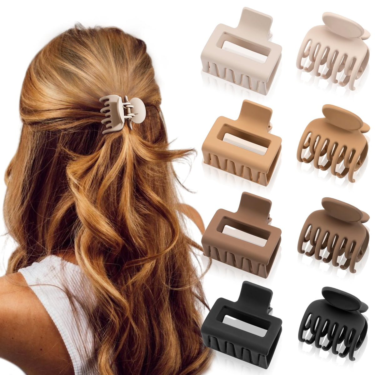 DEPOKA front view of matte clip set showing neutral colors and compact design