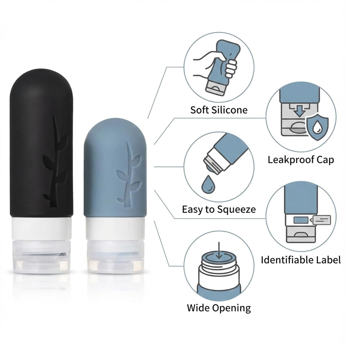 DEPOZA small jars with lids open displaying cream storage and easy scooping