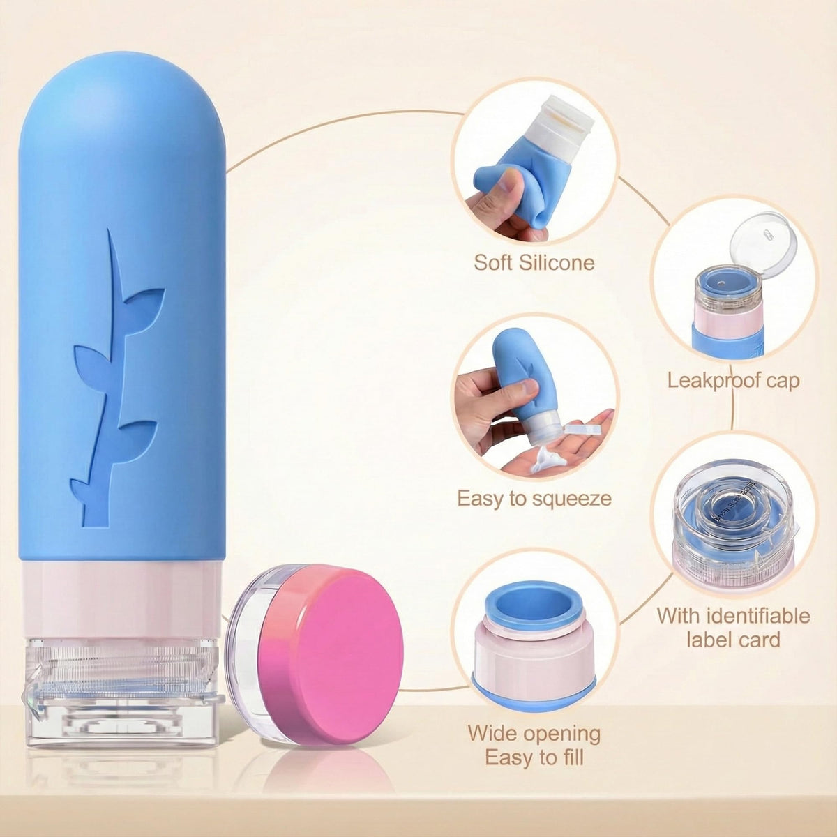 DEPOZA wide-mouth bottle being filled using included funnel for mess-free transfer
