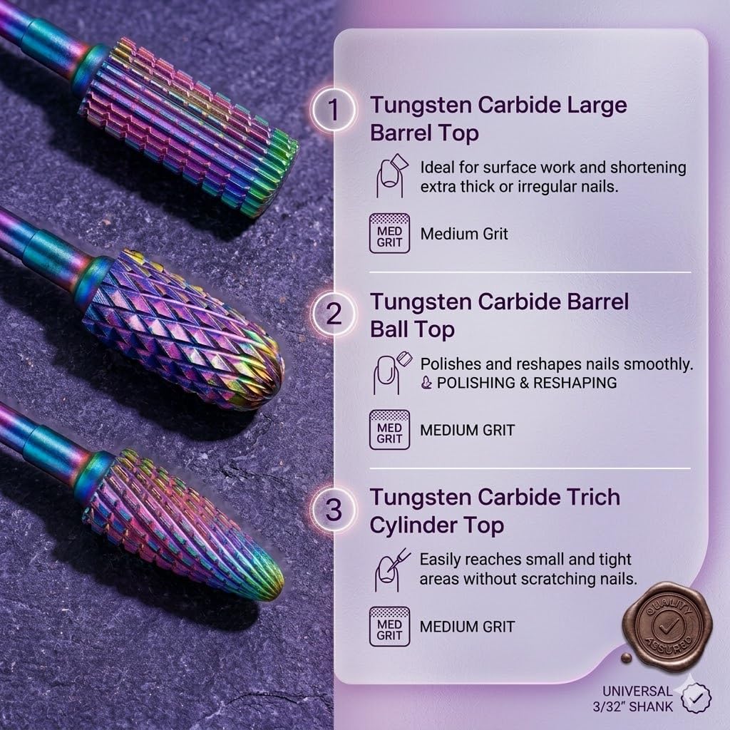 Depvko close-up of rainbow carbide bit cutting edge showing durability and fast removal benefit