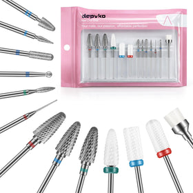 Depvko front packaging displaying the full 13-piece nail drill kit and benefits