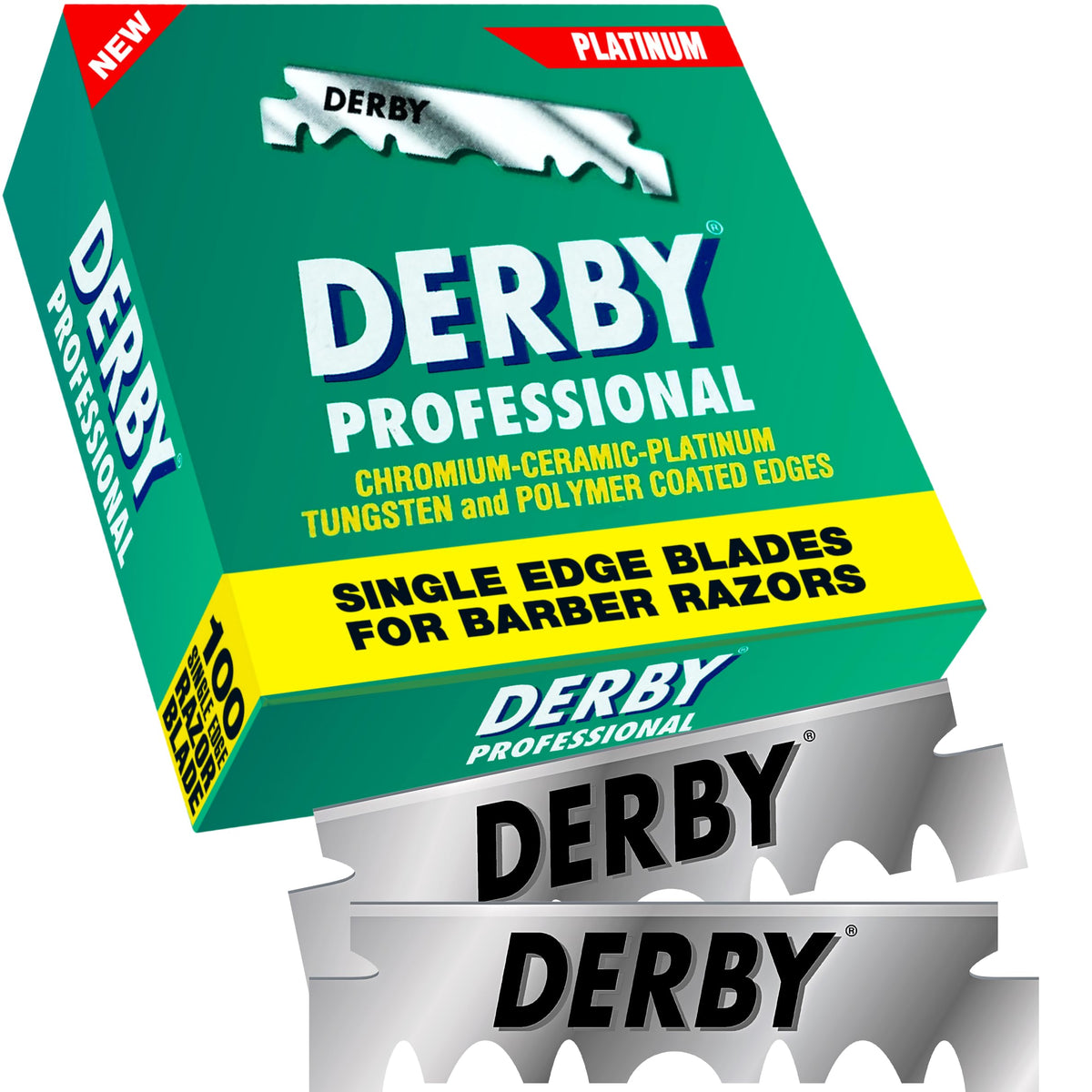 Derby blade in shavette demonstrating secure fit and professional use