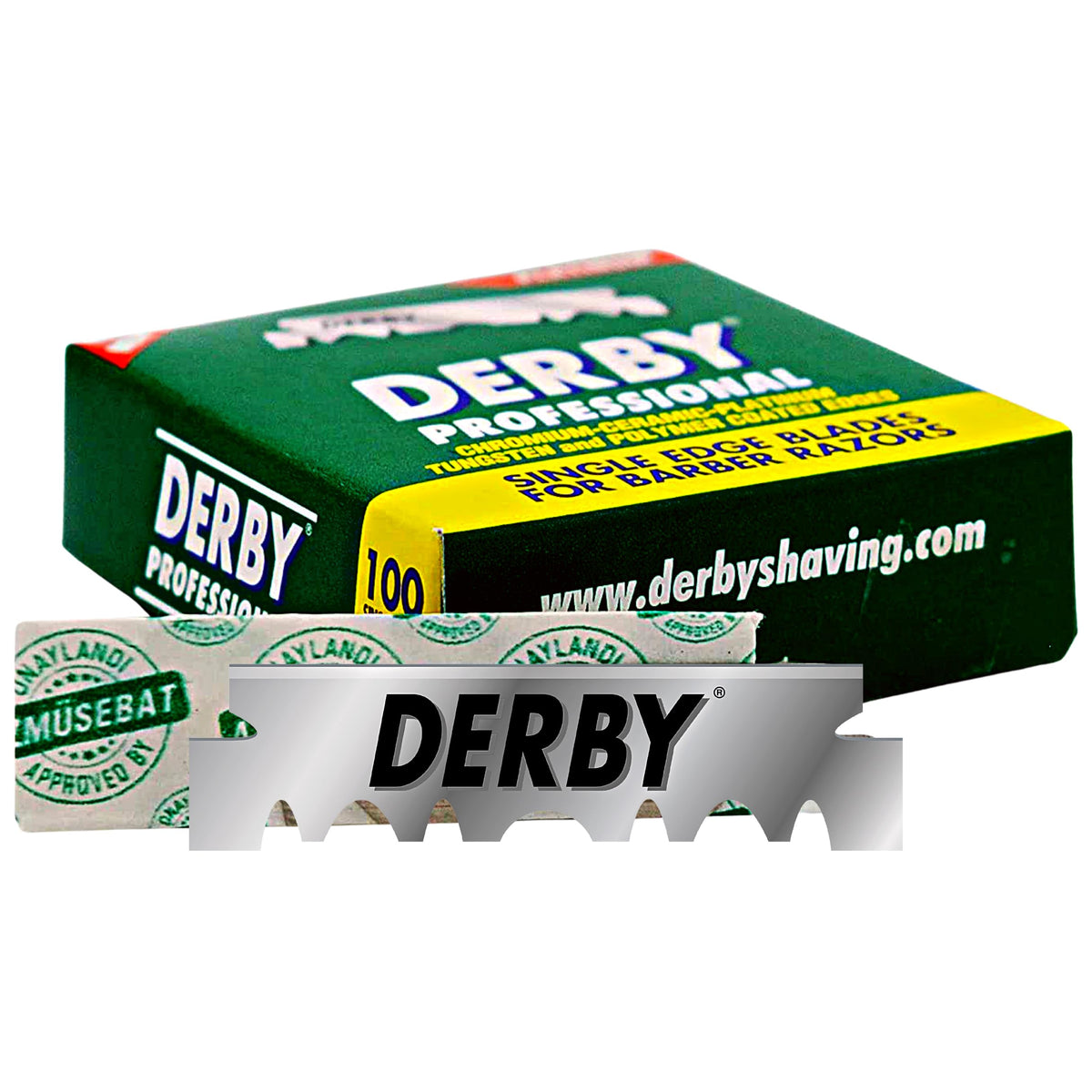 Derby blade edge macro highlighting precise grind and reliable cut